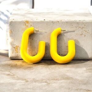 Sassy Jone Yellow Hoop Earrings